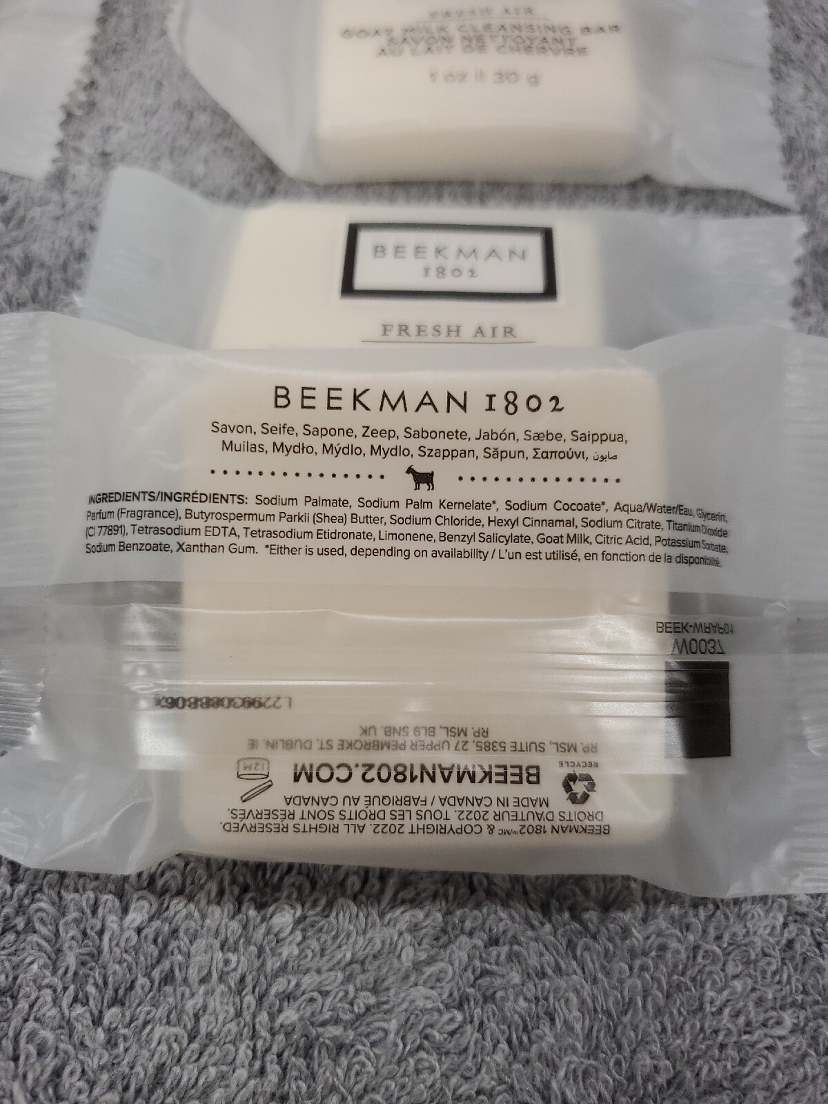6 PACK BEEKMAN 1802 FRESH AIR GOAT MILK CLEANSING BAR 1 oz Free-parabens