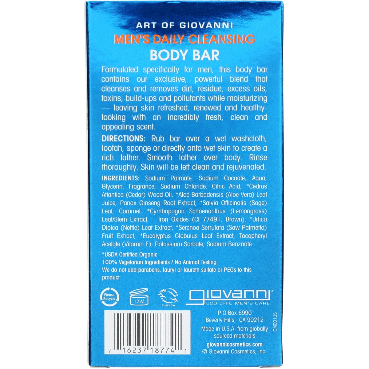 Giovanni Men Daily Cleansing Body Bar 5 Oz Cedarwood 3 Pack