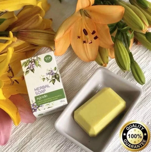 2X Thai Herbal Body Soap Laurel Clock For Itchy Sensitive Skin 120g.