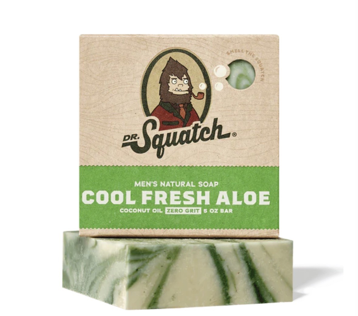 Dr. Squatch Men’s Natural Soap & Face Wash COOL FRESH ALOE Coconut Oil Zero Grit