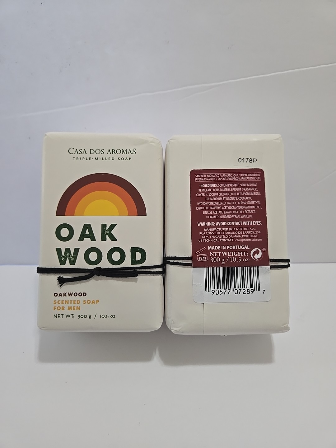 Casa Dos Aromas Oakwood Scented Triple Milled Soap Men 10.5 oz Each Set Of 2