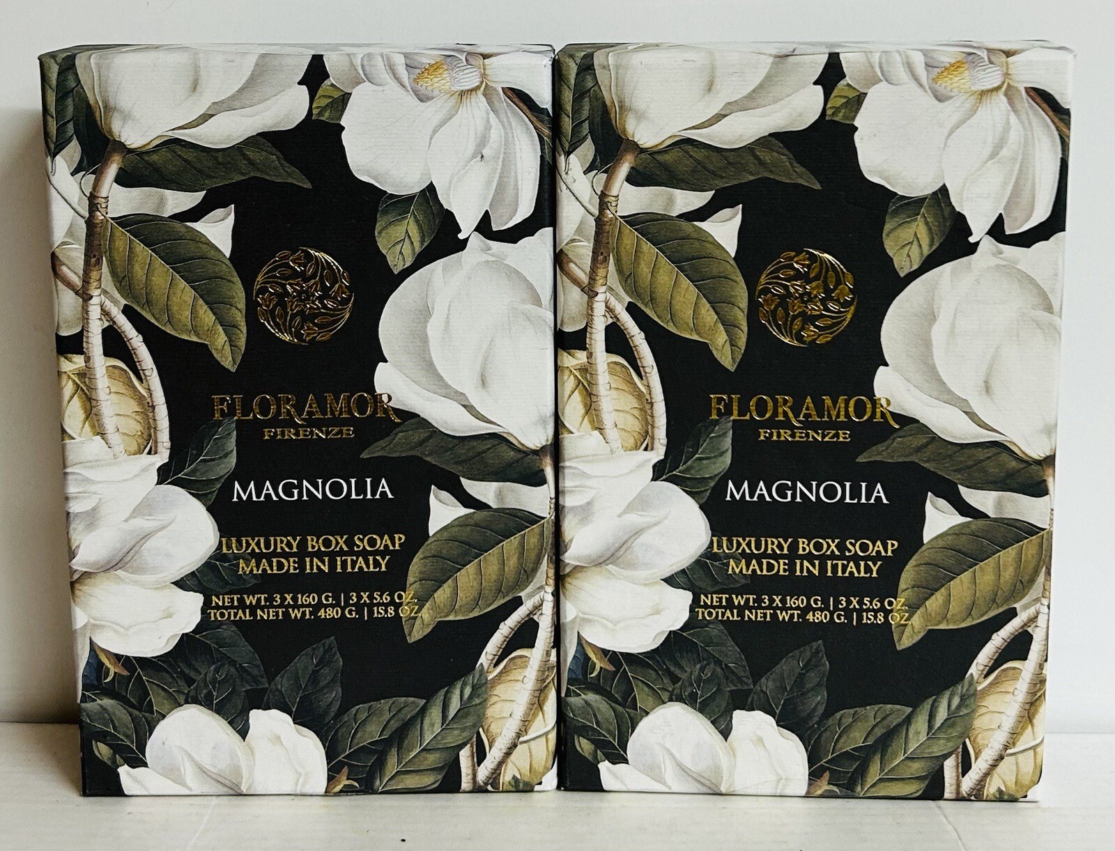 2-Pack Floramor Firenze ~ Magnolia Luxury Box Soap 6 Bars 5.6 oz Each