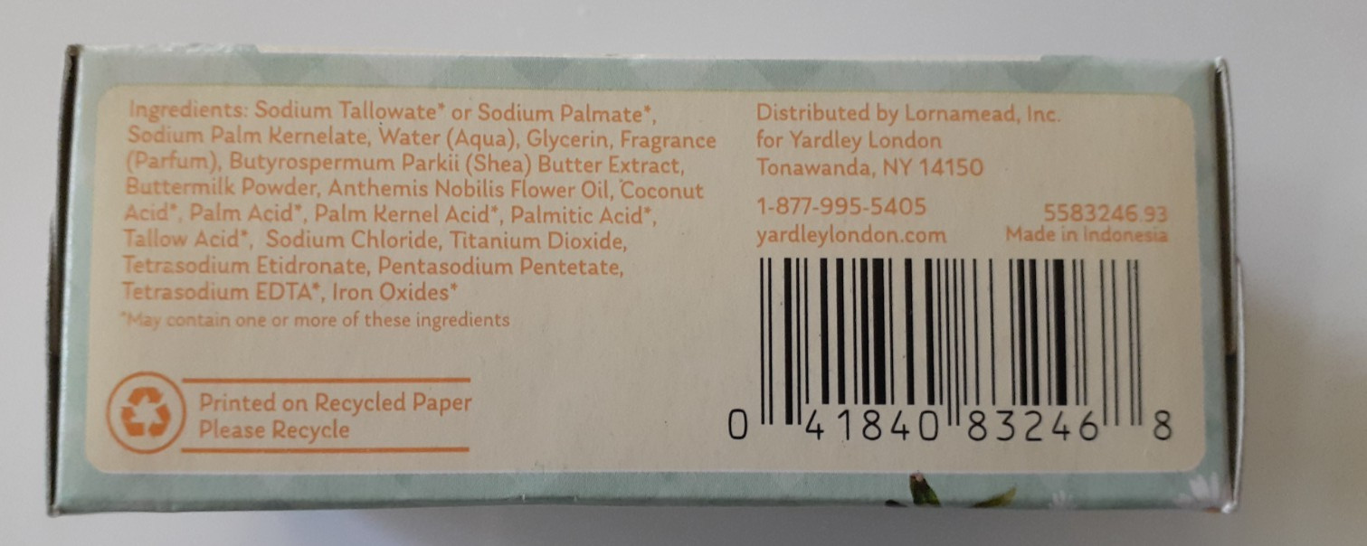 YARDLEY LONDON CHAMOMILE FLOWER NOURISHING BABY BAR OF SOAP LOT OF 4 NEW