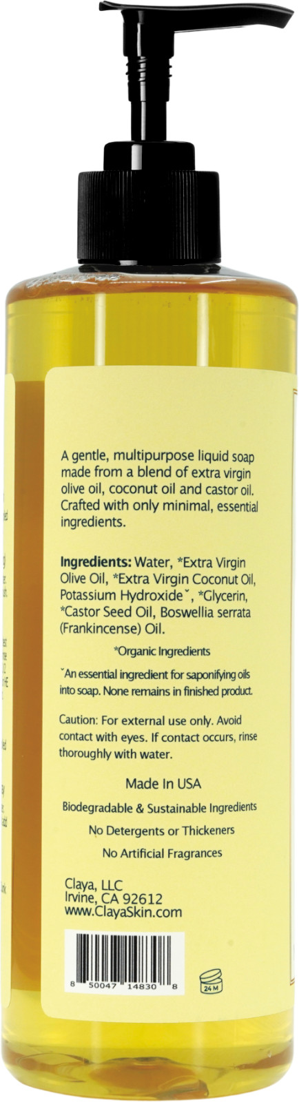Frankincense Liquid Castile Soap(2 pack ) – Organic Ingredients, Gentle for skin
