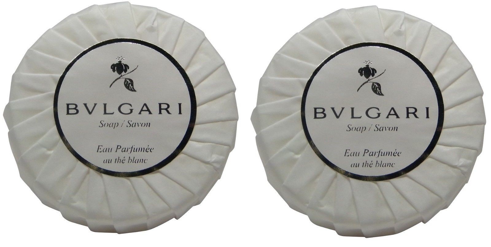 Bvlgari White Tea au the blanc lot of 2 ea 1.76oz bars of Soap Total of 3.5oz