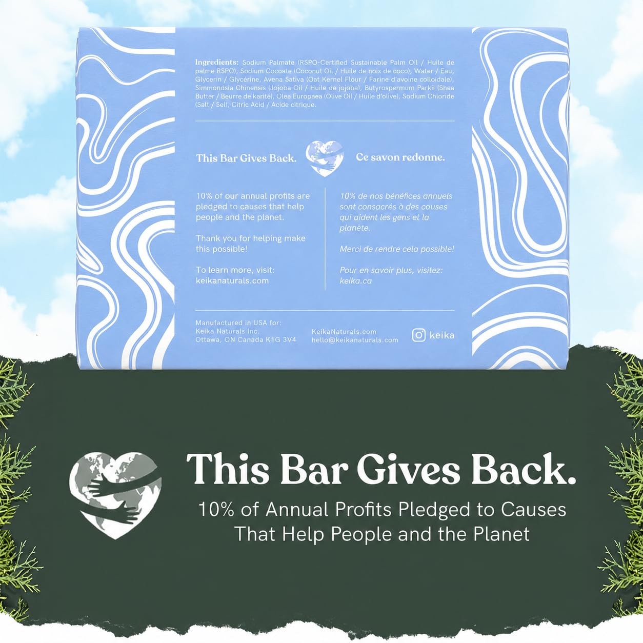 Keika Unscented Baby Soap Bar 5 oz for Sensitive Skin Eczema Psoriasis
