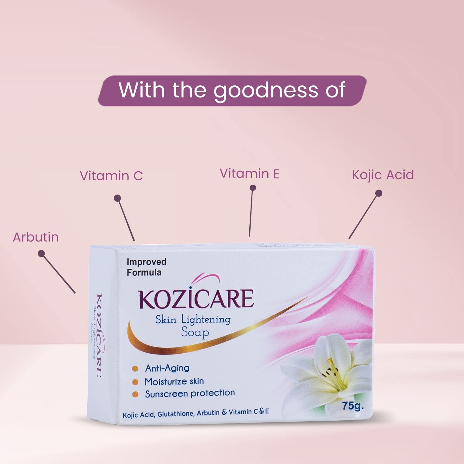 Kozicare Skin Lightening Soap – 75gm | Sun Screen Protection