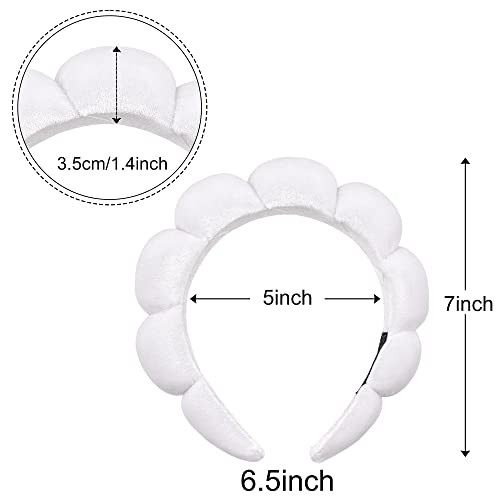 Spa Headband for Washing Face Sponge Makeup Headbands Skincare Headband White