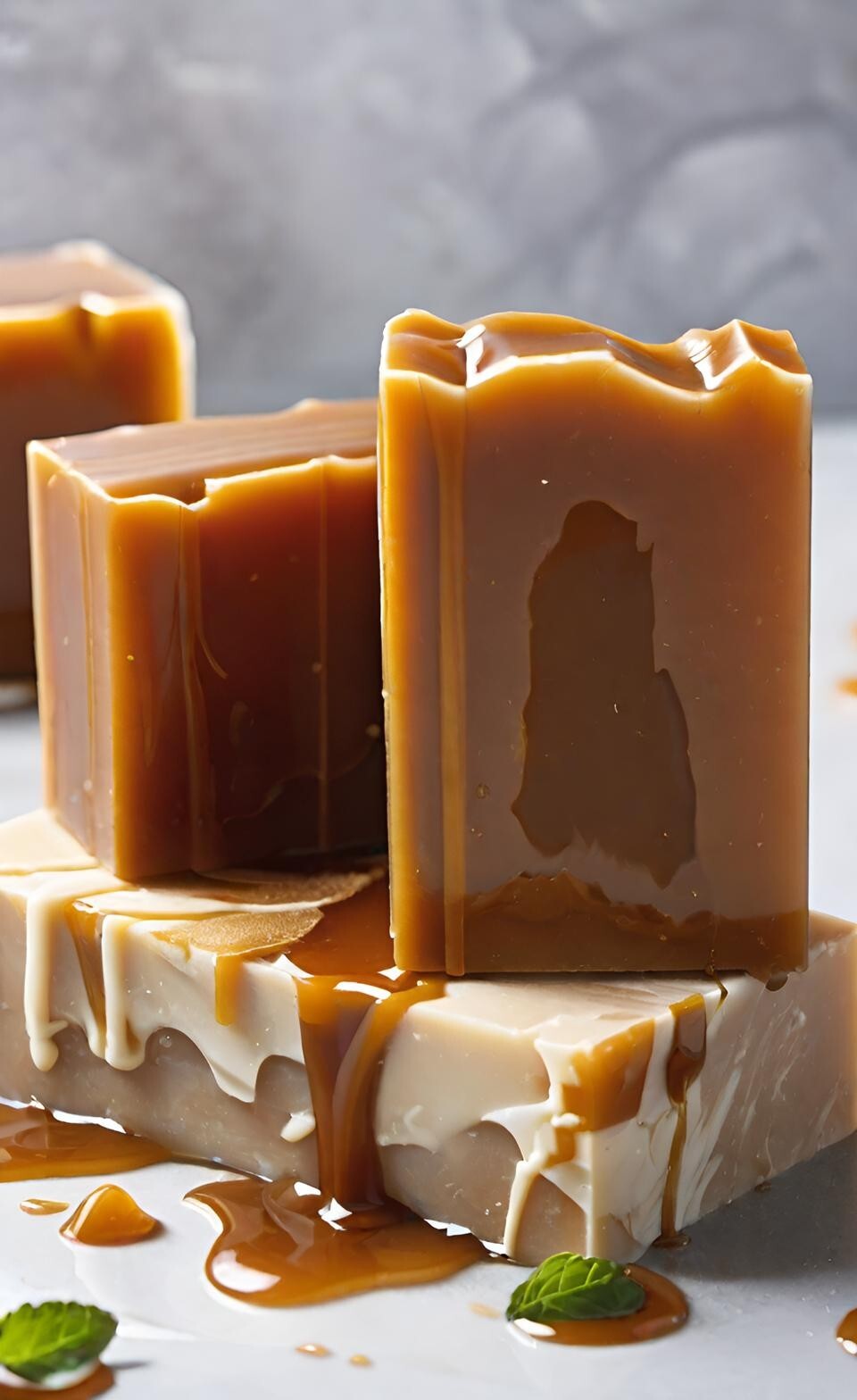 Caramel Handmade Organic Soap Bar Natural Oil Wonderful Scent Premium Body Spa