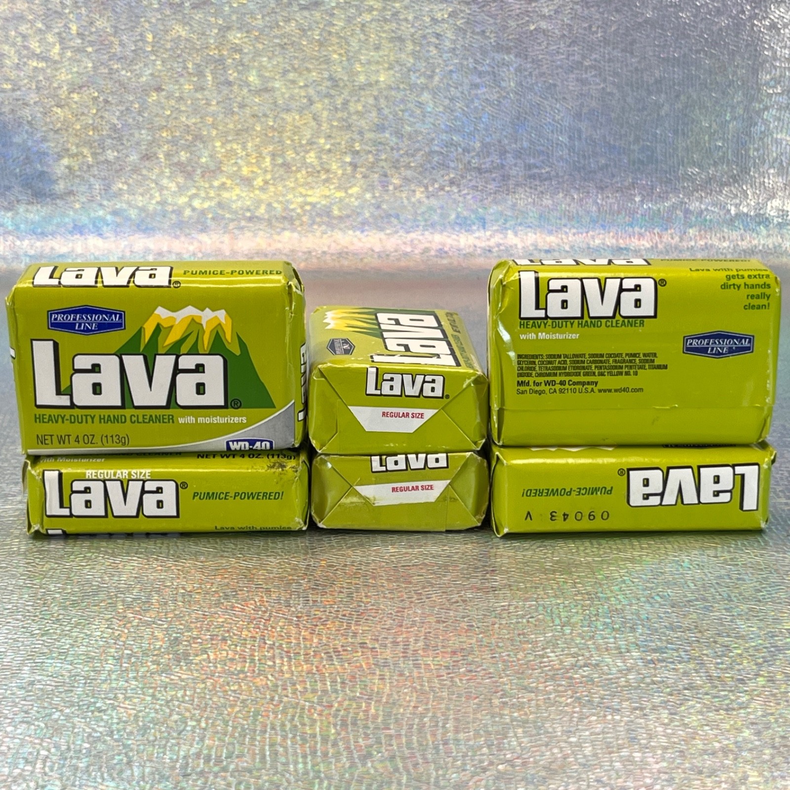 LAVA 6 Bars Soap Heavy Duty Hand Cleaner Green Pack Professional Line 4oz