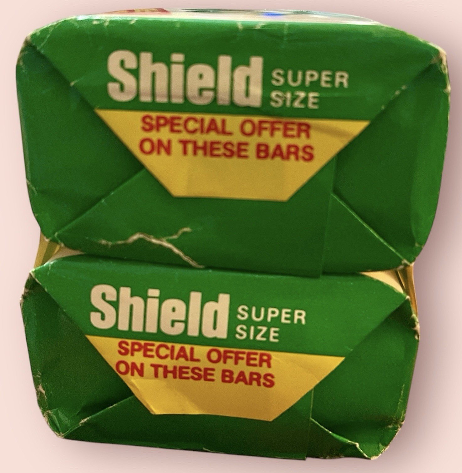 VTG SHIELD Extra Strength Deodorant Soap Supersize Bar Lot of 2 Bars 7 Oz Each
