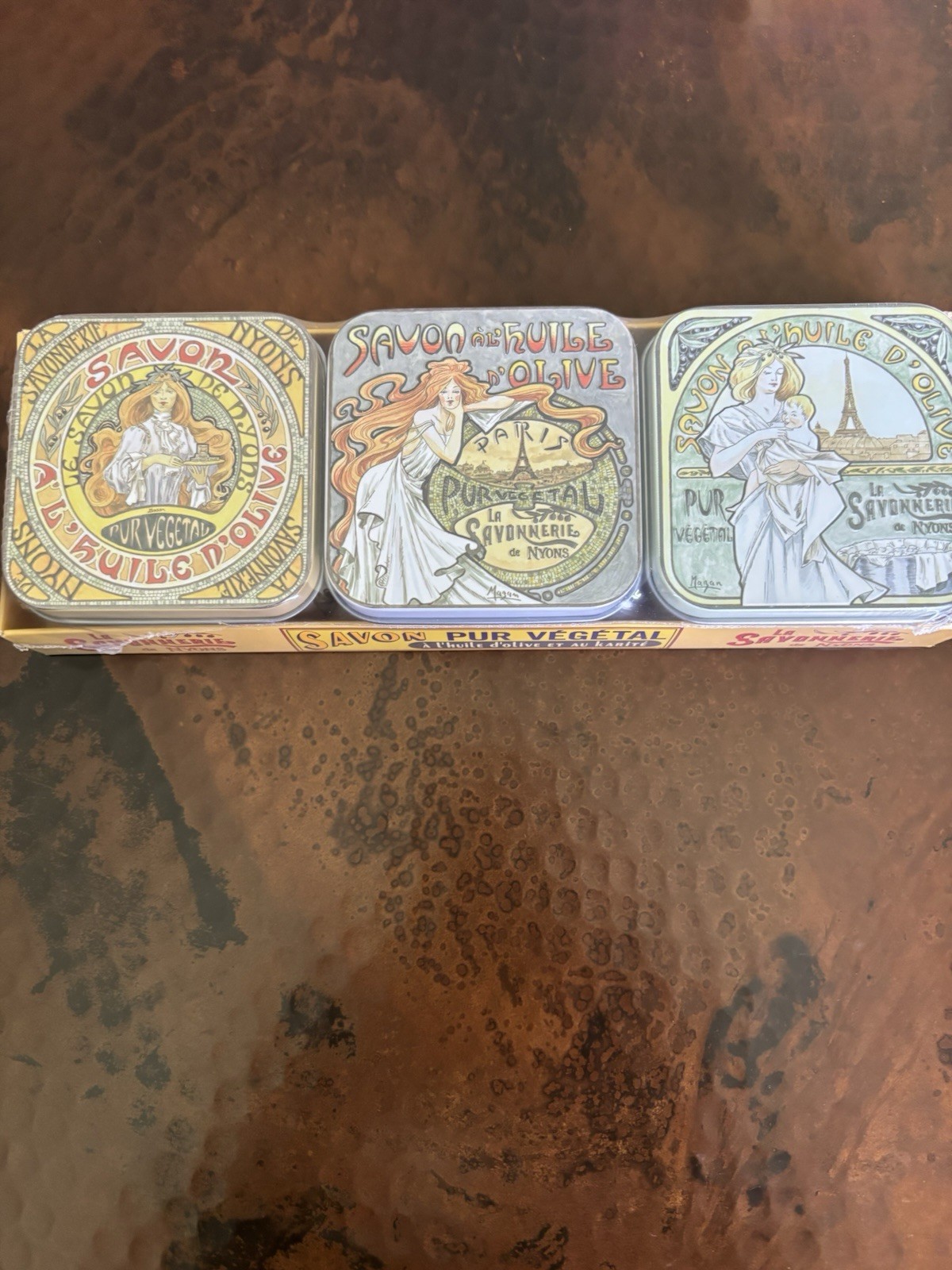 La Savonnerie de Nyons pur vegetal soap d’olive/3 Sets of 3 NEW TINS/Your Choice