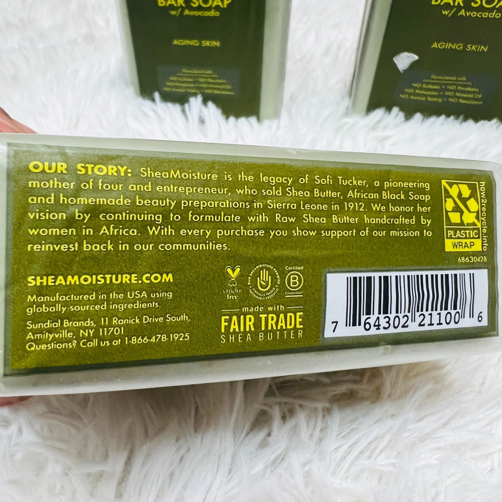 SHEA MOISTURE OLIVE AND GREEN TEA SHEA BUTTER SOAP W/ AVOCADO BAR SOAP 8 OZ (3)