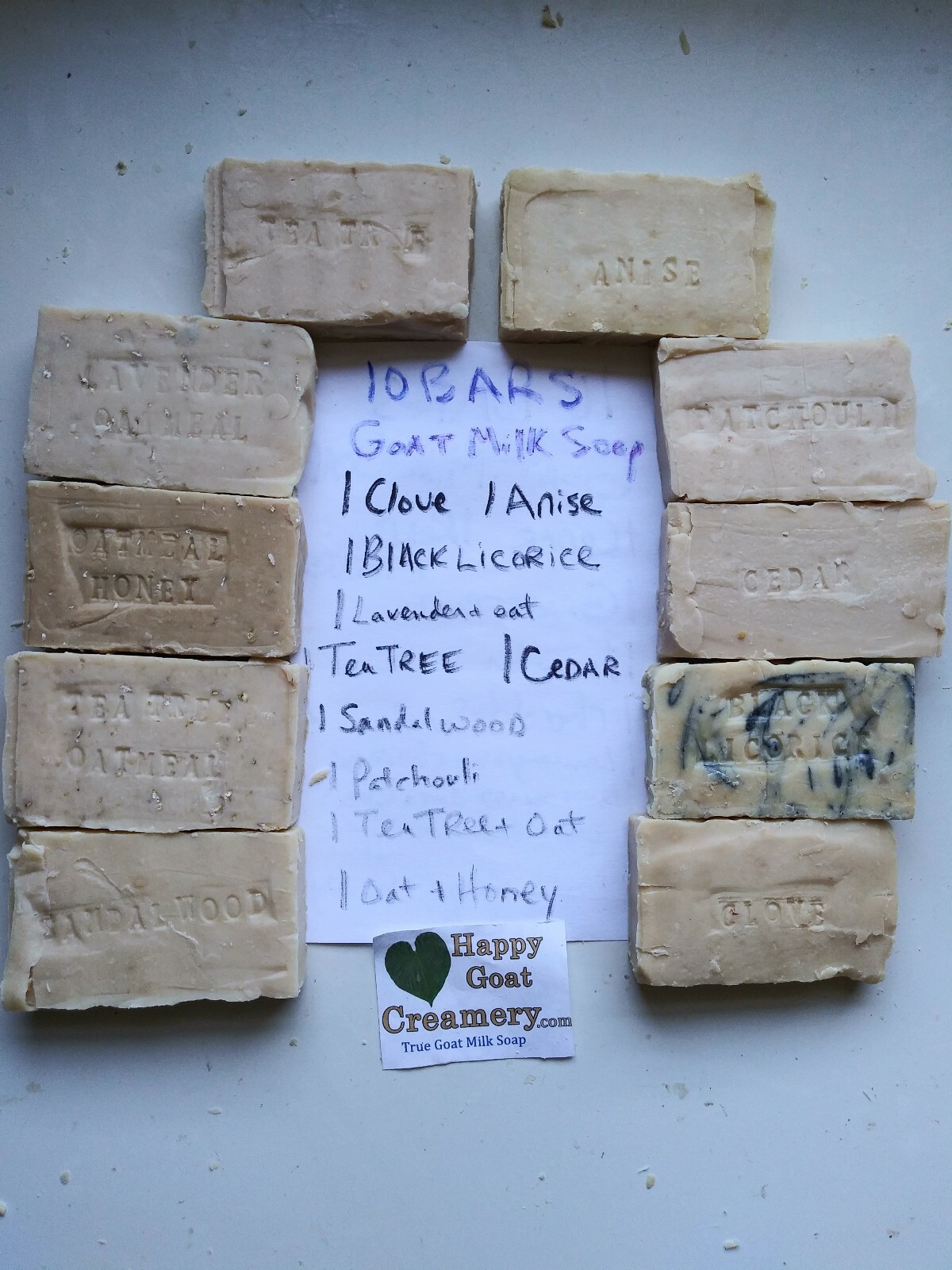 10 BARS HANDMADE GOAT MILK SOAP HAPPY GOAT CREAMERY PURE ESSENTIAL OILS CHEAP
