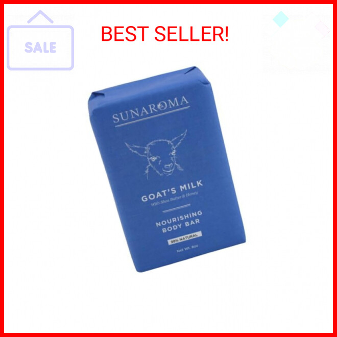Sunaroma Conditioning Goat’s Milk Bar Soap, 8 Ounce (Pack of 3)
