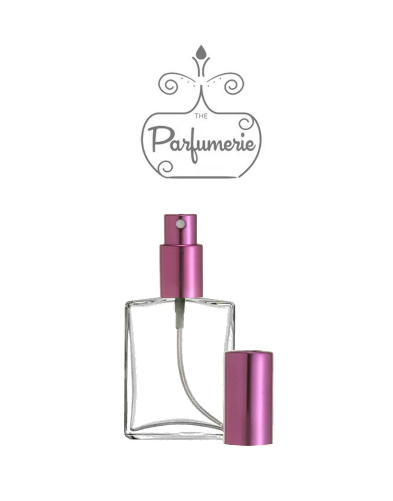 GLASS PERFUME ATOMIZER/ SPRAY BOTTLE FLAT SHAPE EMPTY REFILLABLE 1 oz. / 2 oz.