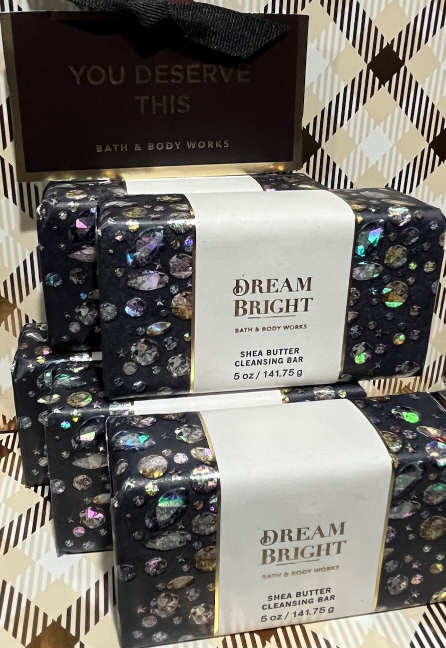 X5 Lot DREAM BRIGHT Bath & Body Works Bar Shea Butter Cleansing Scented Soap