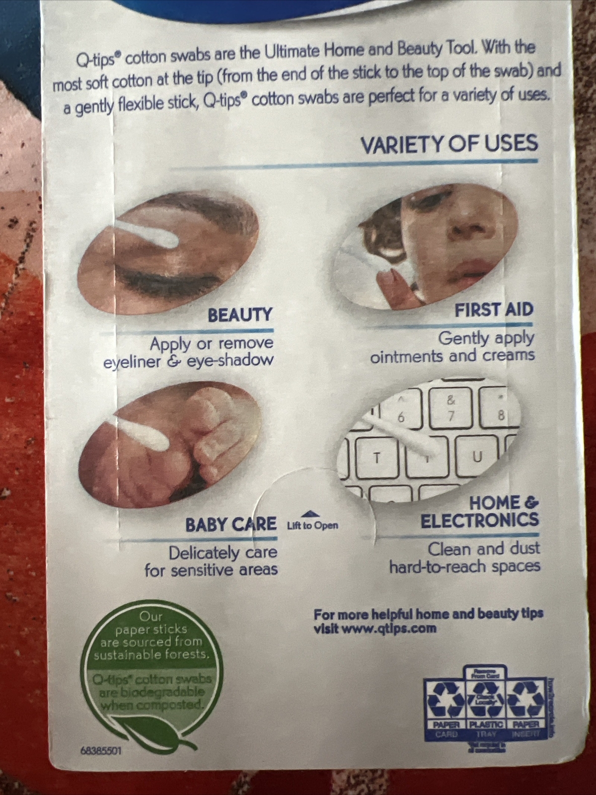 QTIPS Q-TIPS Q-TIP COTTON SWABS 625 count AUTHENTIC GENUINE ORIGINAL