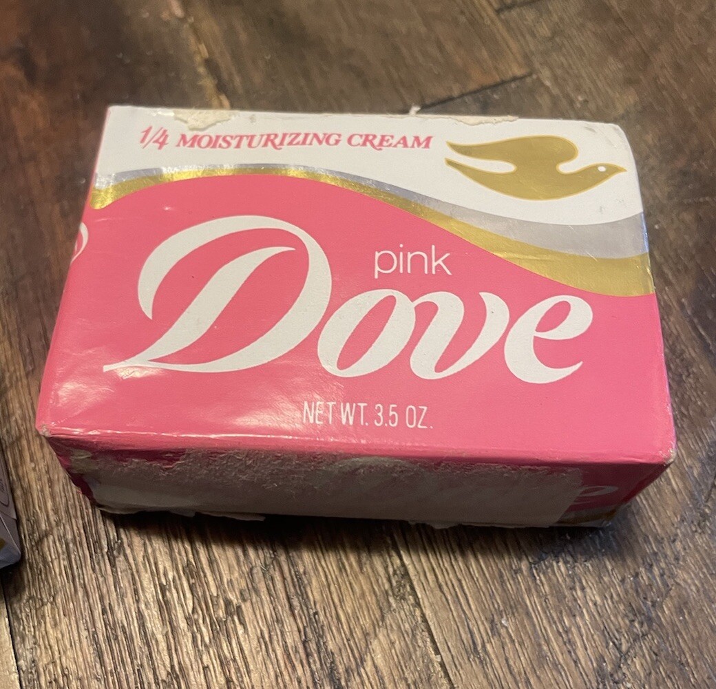 (2) Vintage Dove Beauty Bar Soap 3.5 Oz Pink & White *New Old Stock /NOS* Prop