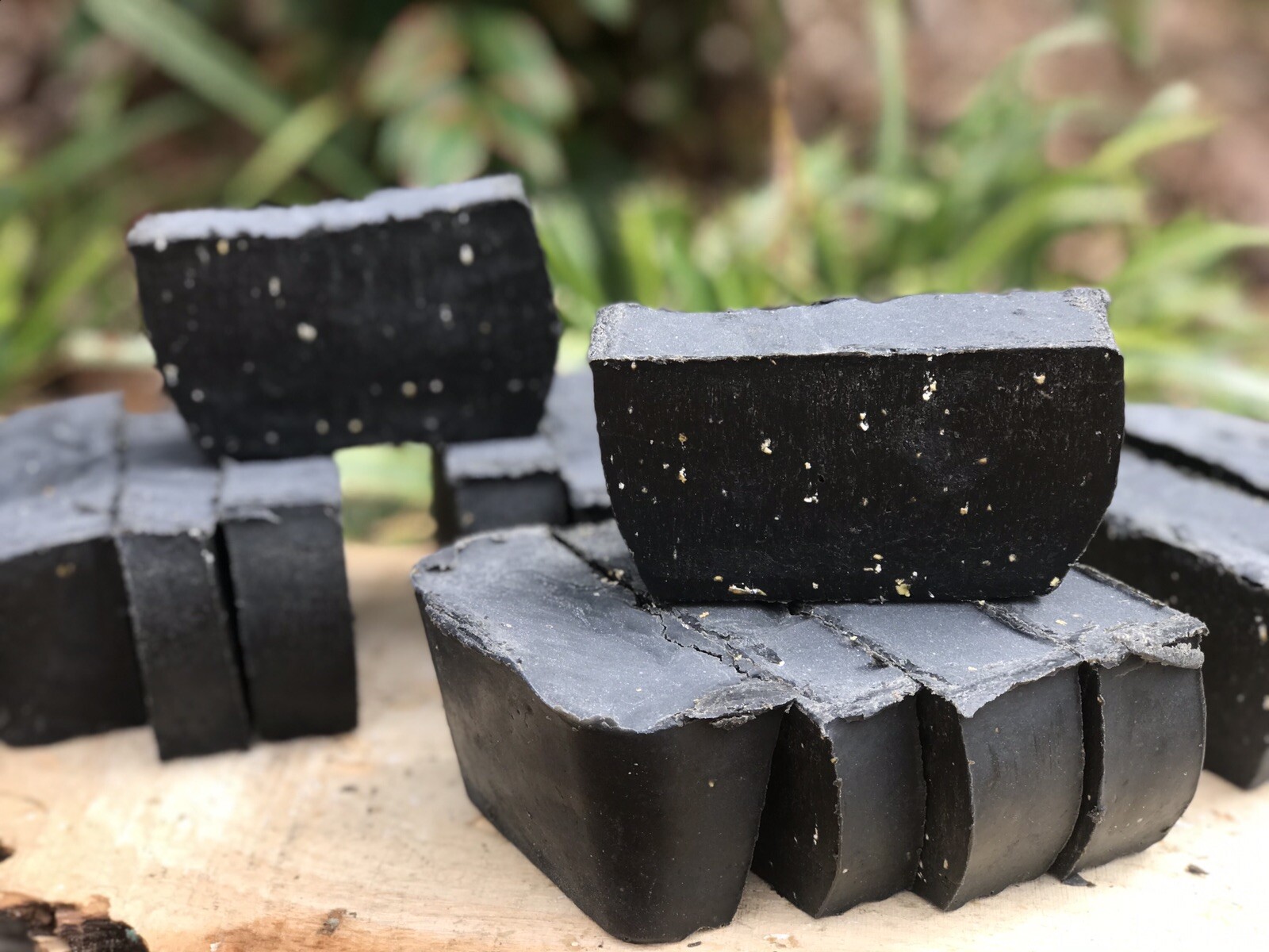 Pine Tar Activated Charcoal Soap “7 Bars “ 2 Pound In A Loaf “Has Sand”