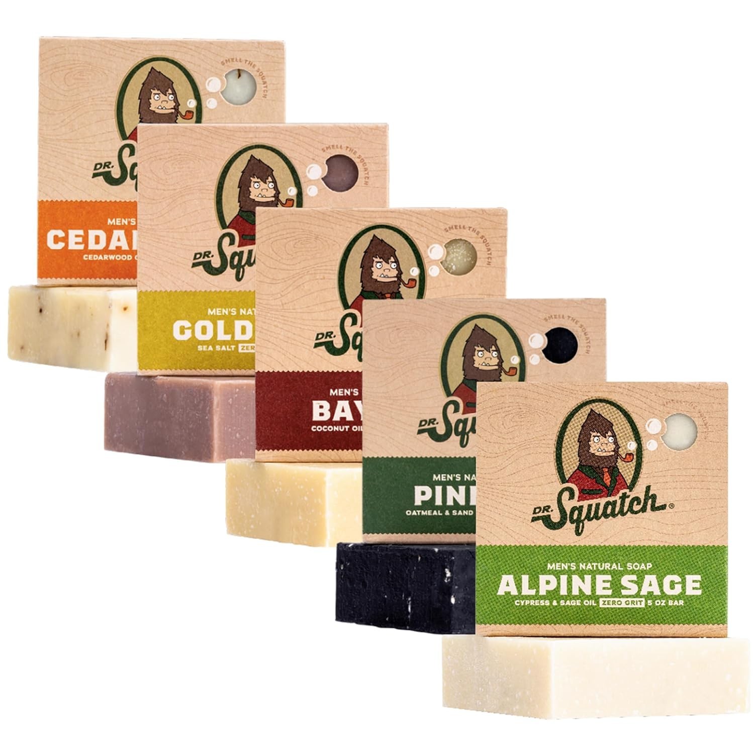 Luxury Natural Bar Soap for Men – 5-Pack Cold Process with Exfoliating Benefits