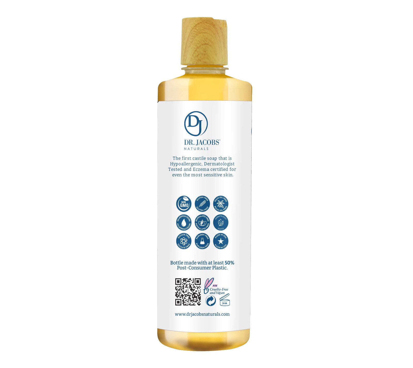 Dr. Jacobs Pure Castile 16oz Baby Wash for Eczema Relief Unscented