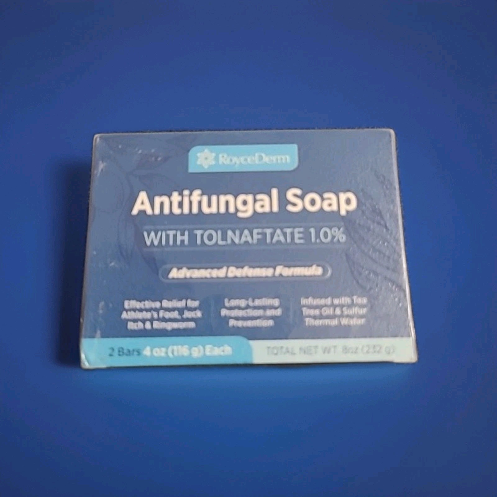 RoyceDerm Advanced Defense Formula Antifungal Bar Soap, 4 oz, (2 Bars)