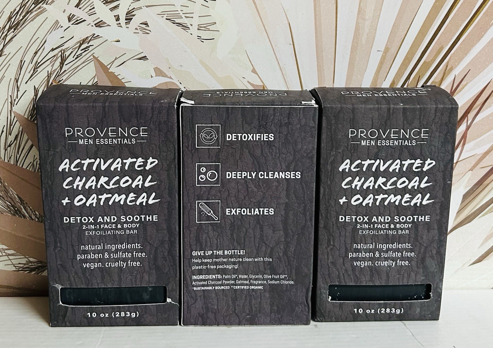3-Pack Provence Men Essentials ~ Activated Charcoal & Oatmeal Detoxifying Soap