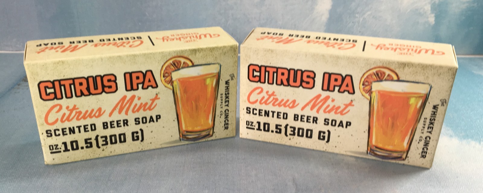 The Whiskey Ginger Co. Citrus Mint Beer Soap, 2 Pack, 10.5 oz (300 g) Each