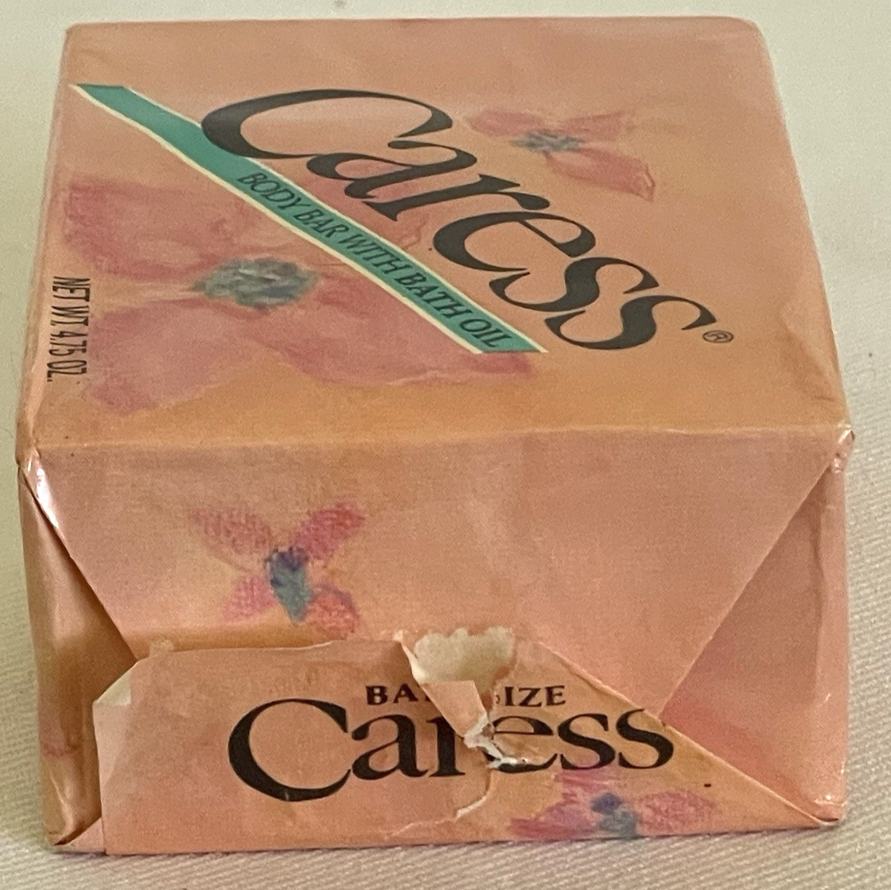 Vintage 1988 Caress Body Bar Soap with Bath Oil 4.75 oz One Bar