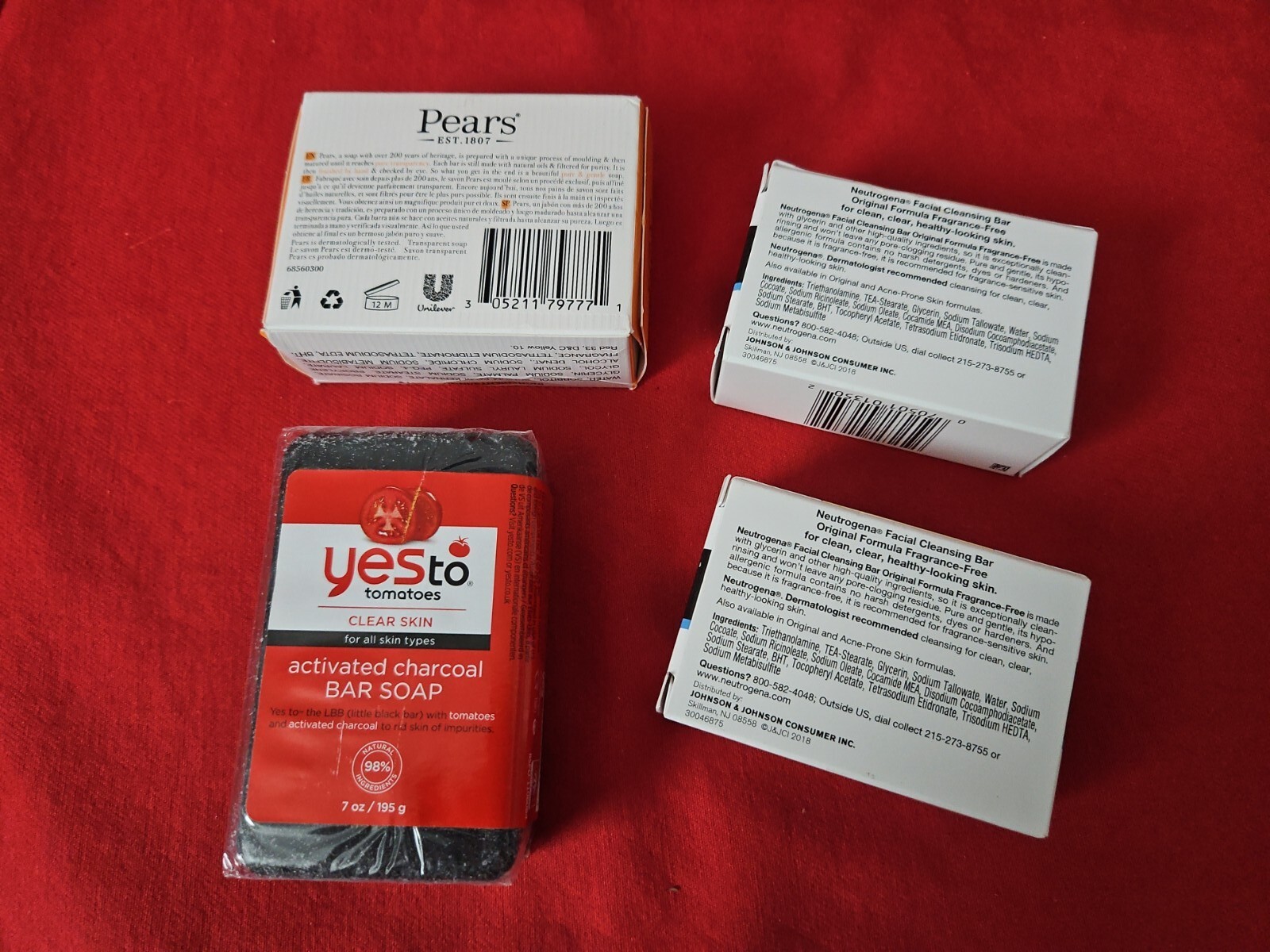 Pears-Neutrogena-Yes to Tomatoes Soap Bars Lot 4 Total New Great Deal!