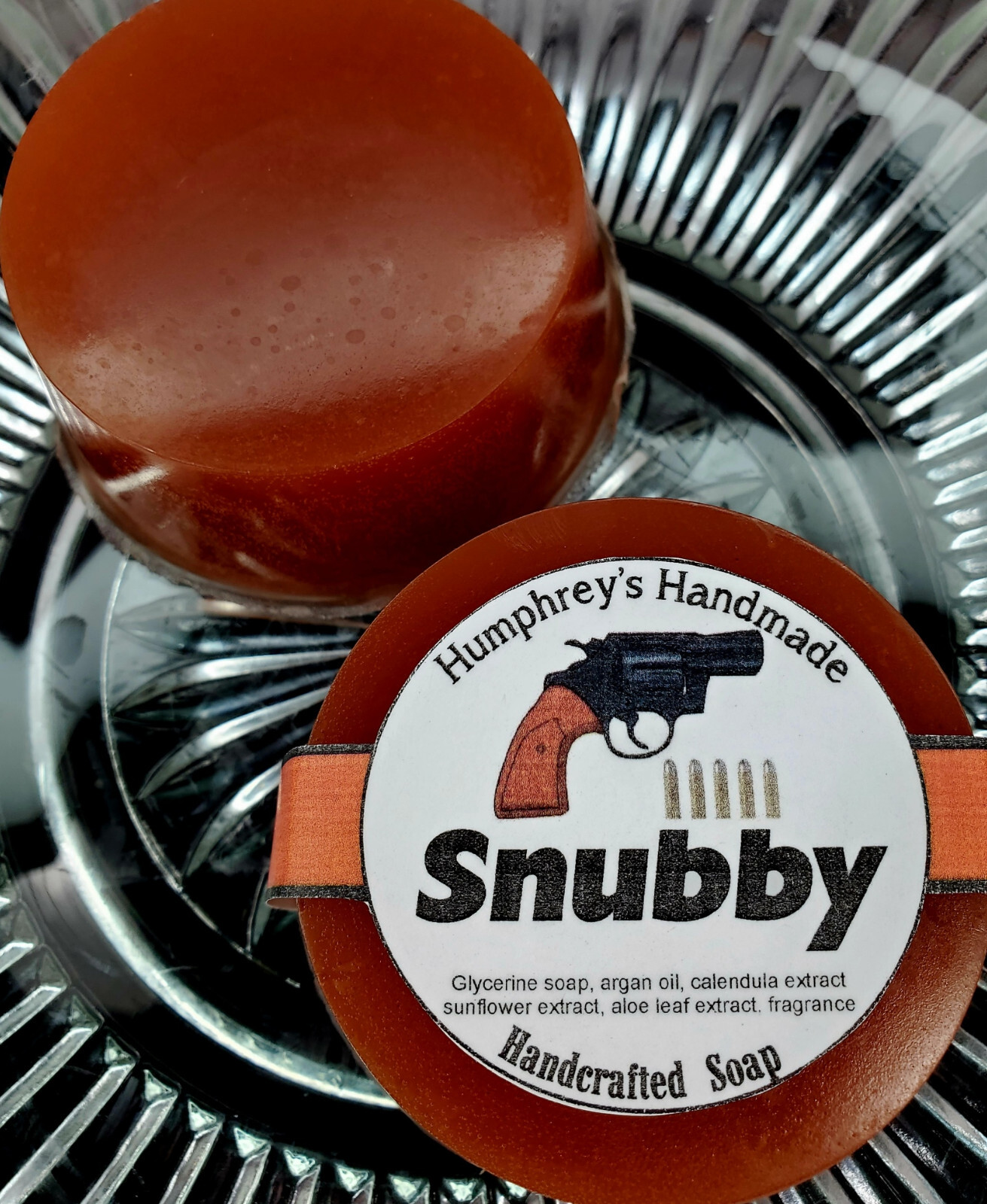 Men’s SNUBBY Bourbon Vanilla Scent Unisex Shave Soap, Beard Wash Bar USA Made