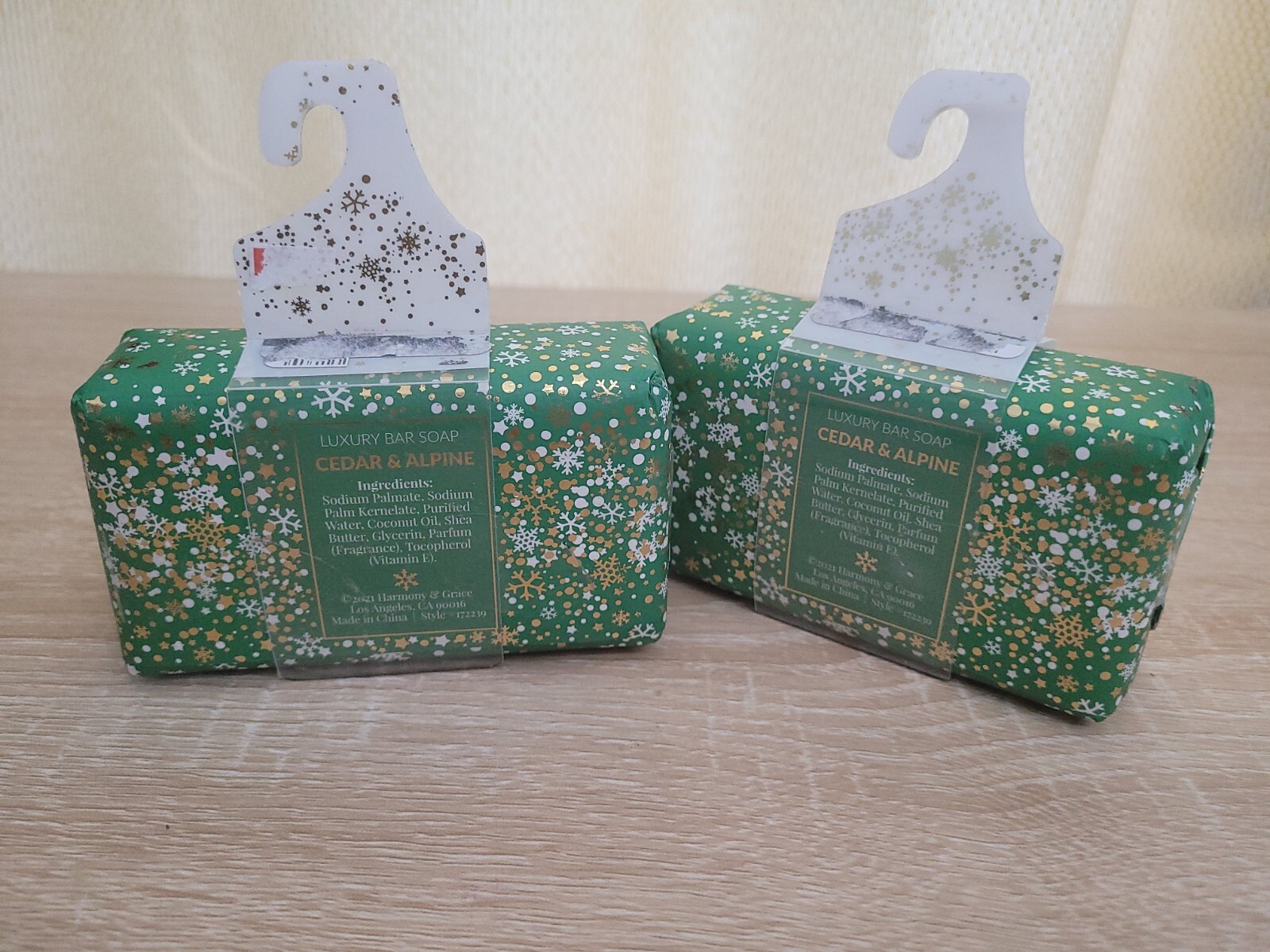 Harmony & Grace Luxury Bar SOAPS Christmas gift Wrapped Cedar & Alpine 10.58 oz