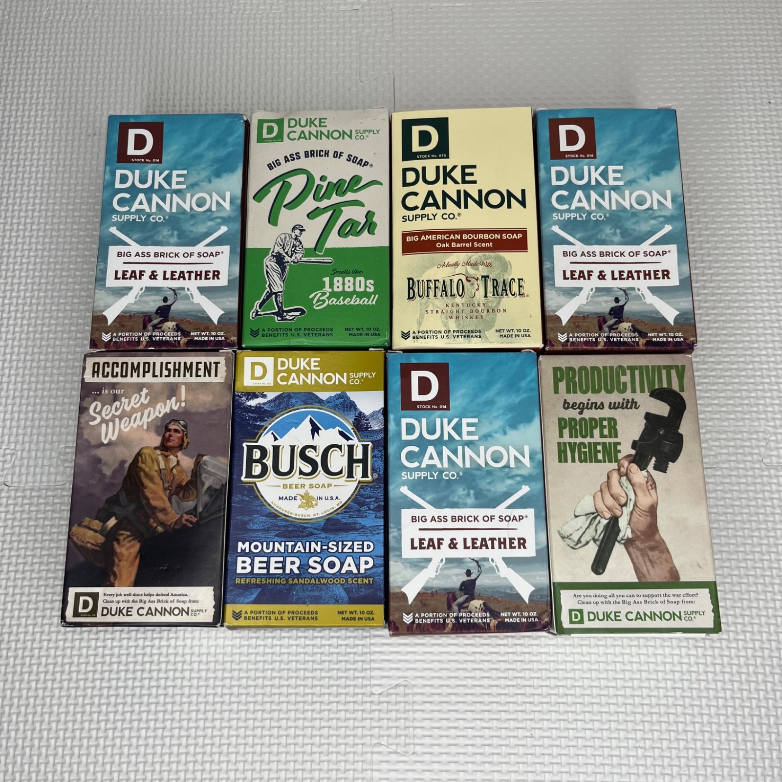 Lot of 32 Duke Cannon Big Ass Bricks of Soap 10 oz- rare/retired/seasonal NIB