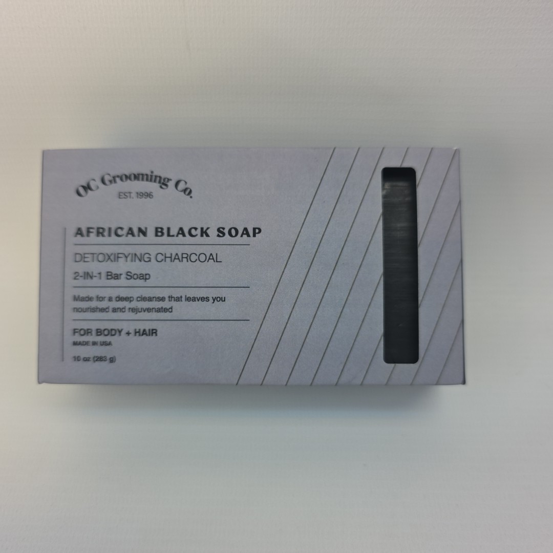 OC Grooming Co. – African Black Soap with Detoxifying Charcoal 10 oz Bar