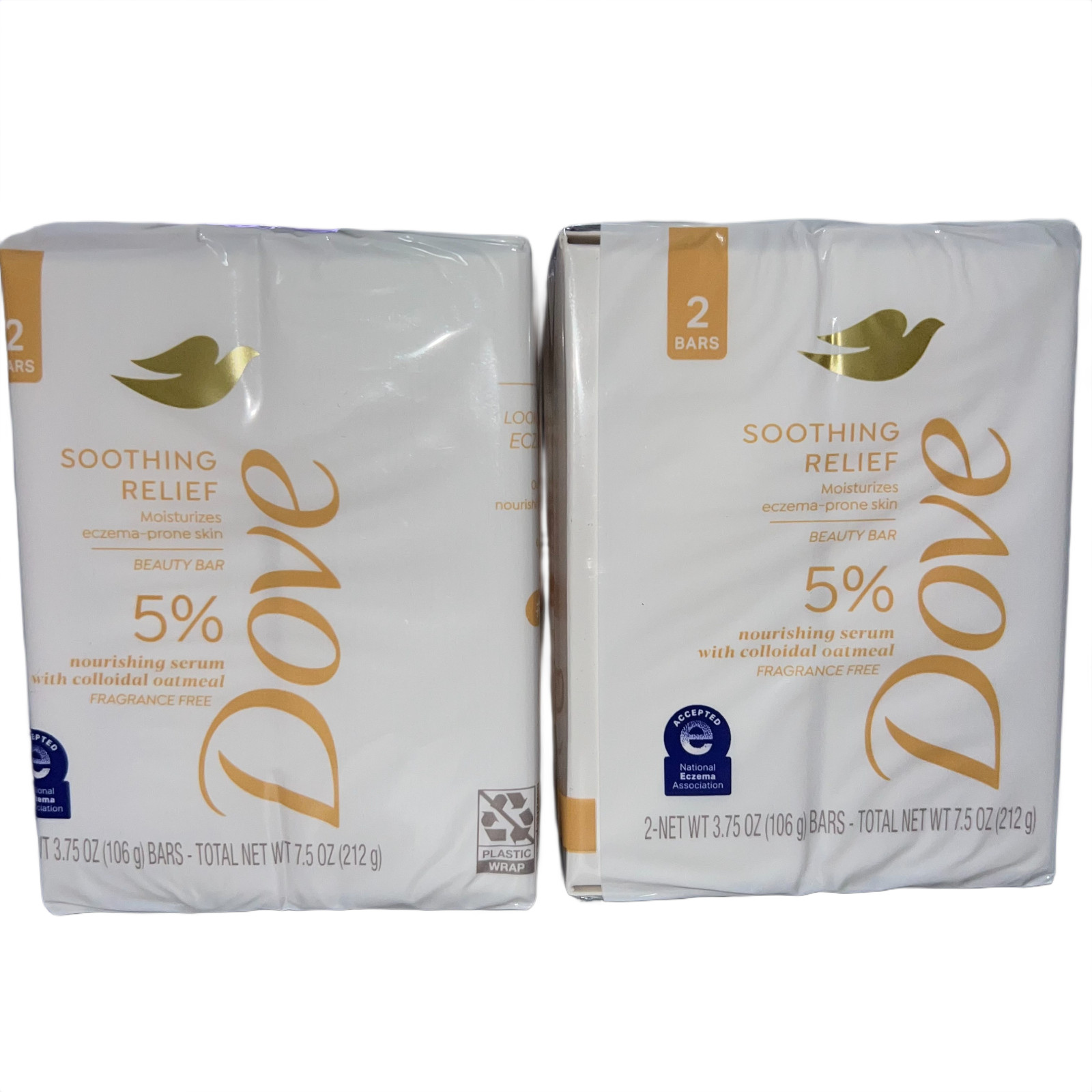 2x Dove Soothing Relief Eczema‑Prone Skin Beauty Bar 2 Pack (4 Bars Total)