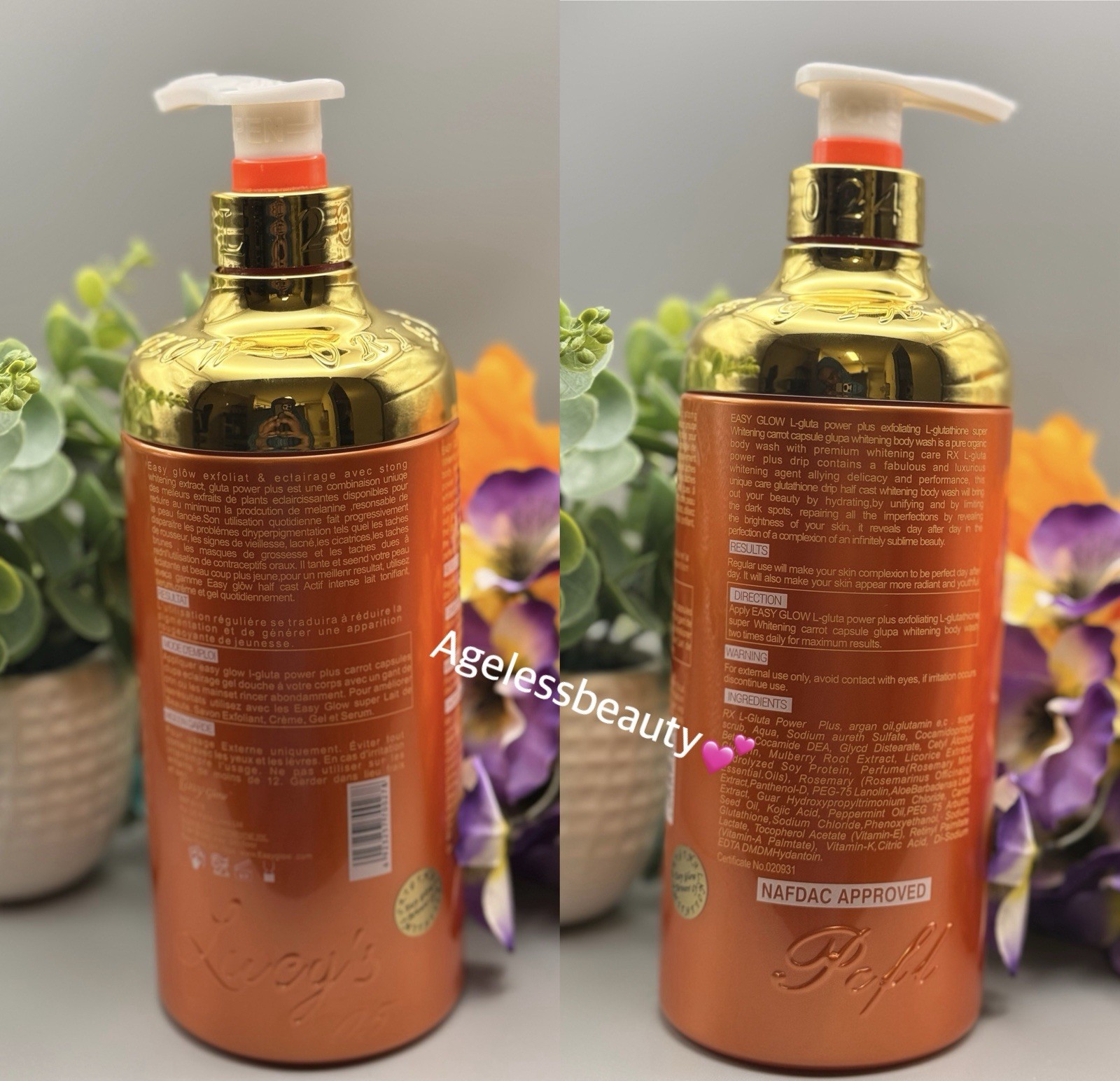 Easy Glow Carrot & Glutathione Super Whitening Shower Gel Gluta Power Plus