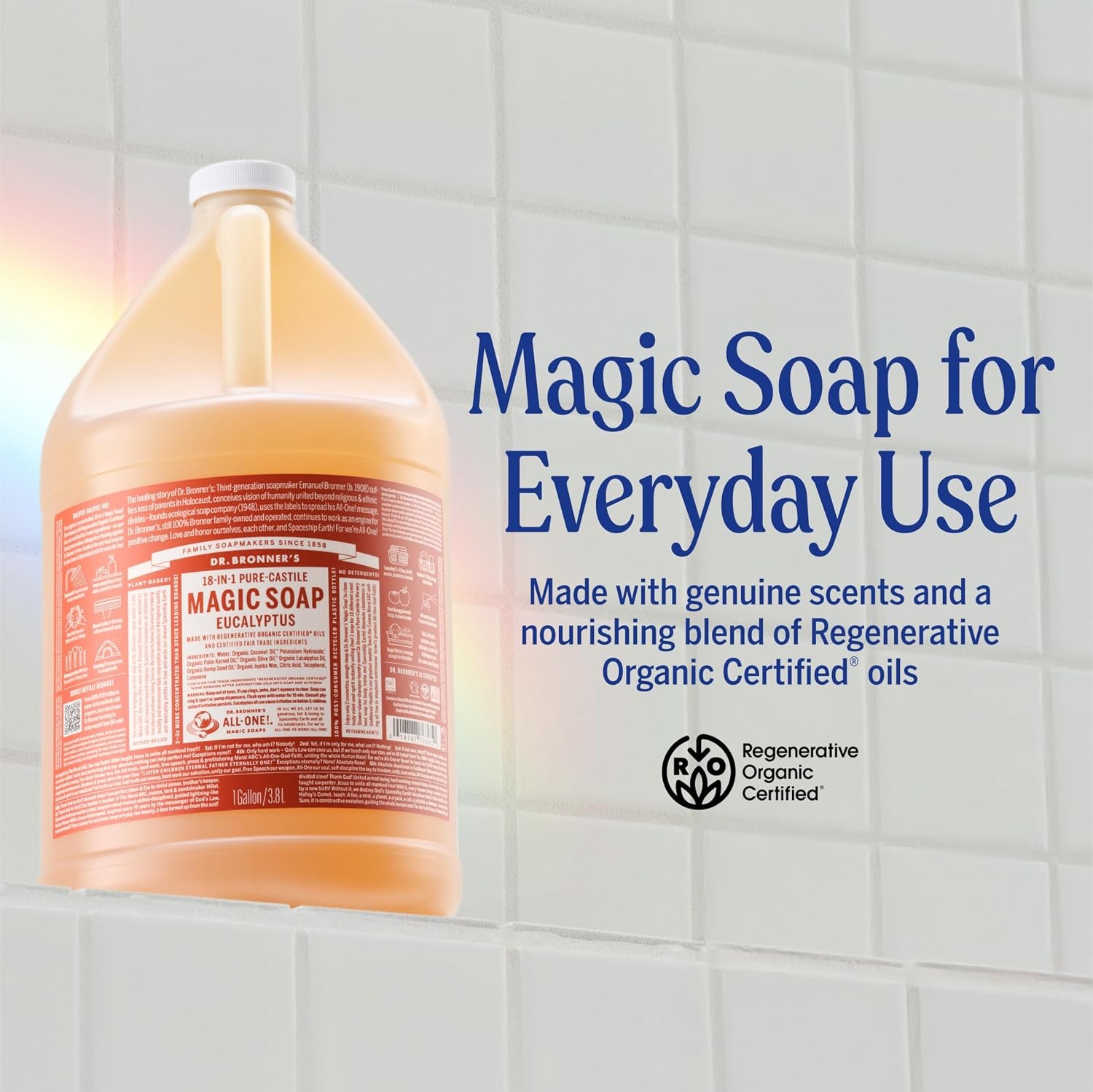 Dr Bronner’s Eucalyptus Liquid Soap 1Gal Organic 18-in-1