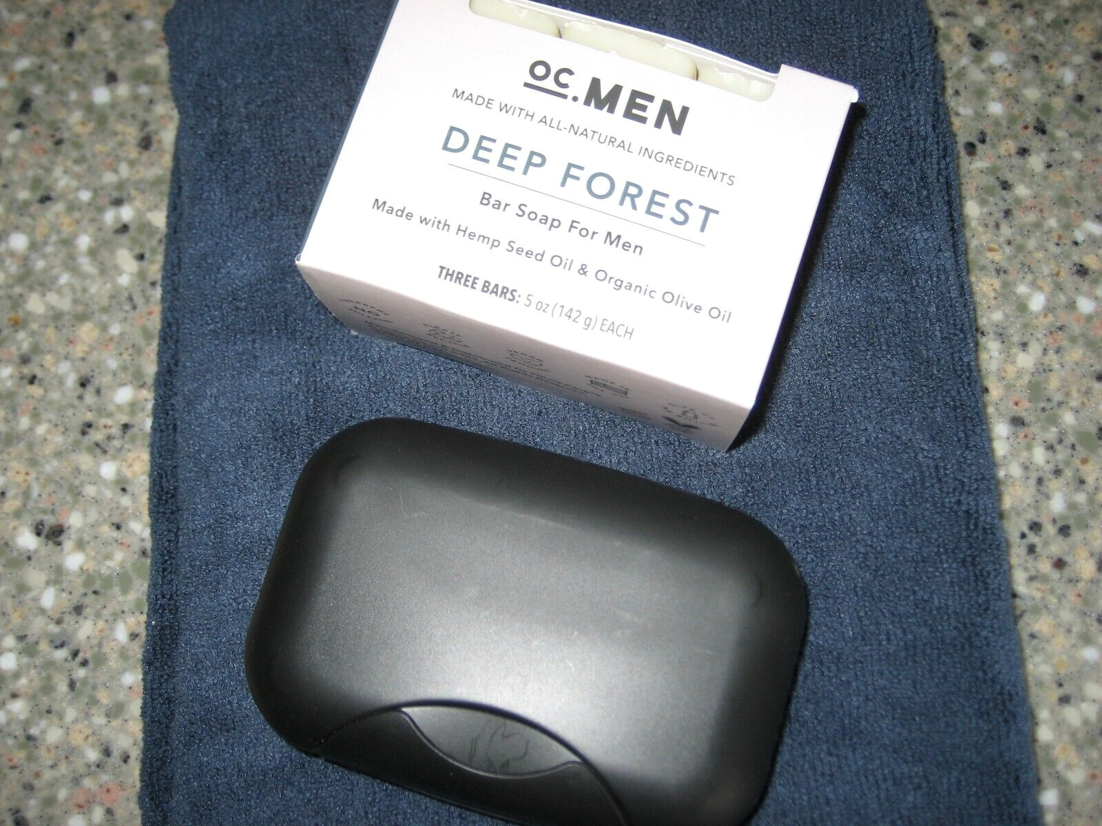 OC MENS 3 BAR’S 5oz deep forest ALL NATURAL+ soap case and mesh sack made in us