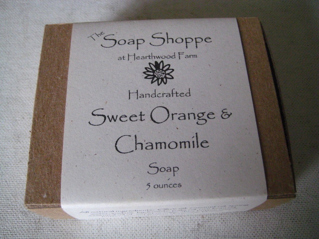 The Soap Shoppe at Hearthwood Farm Handcrafted Sweet Orange & Chamomile 5 ounces
