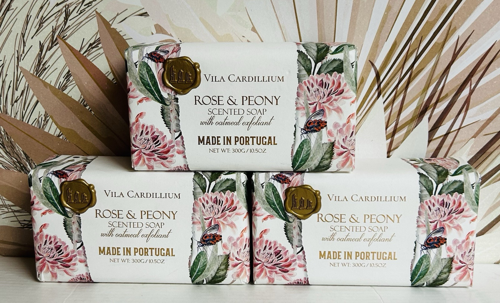 3-Pack Rose & Peony Scented Bar Soap with Oatmeal Exfoliant 10.5 oz Each