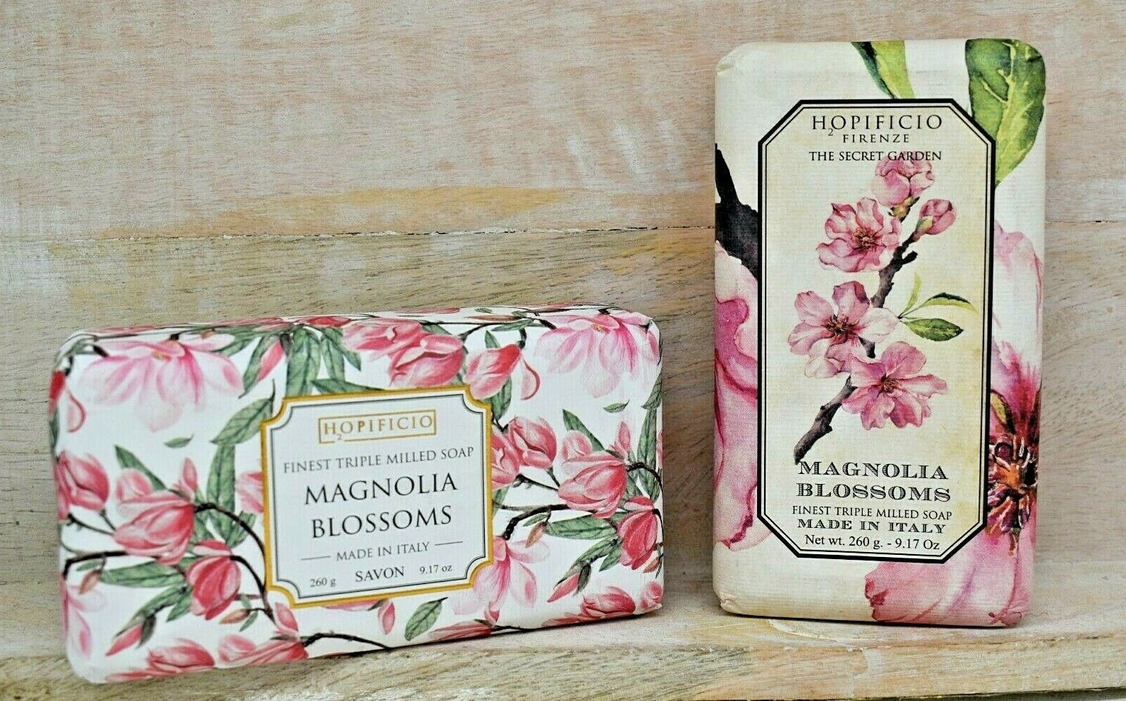 2 HOPIFICIO Triple Milled 1 Magnolia Blossoms 1 Secret Garden Magnolia Blossoms