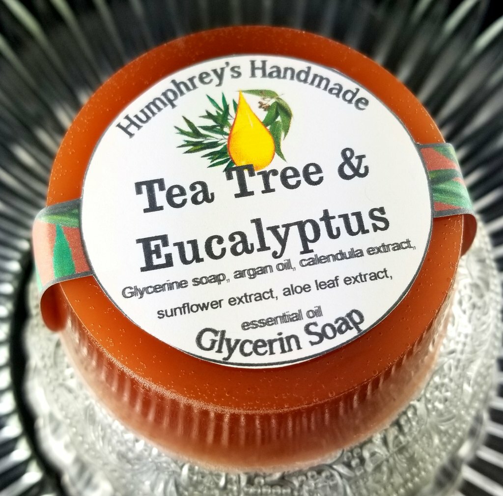 TEA TREE & EUCALYPTUS Soap Unisex Men’s Shave Shampoo Beard Wash Round Acne Bar