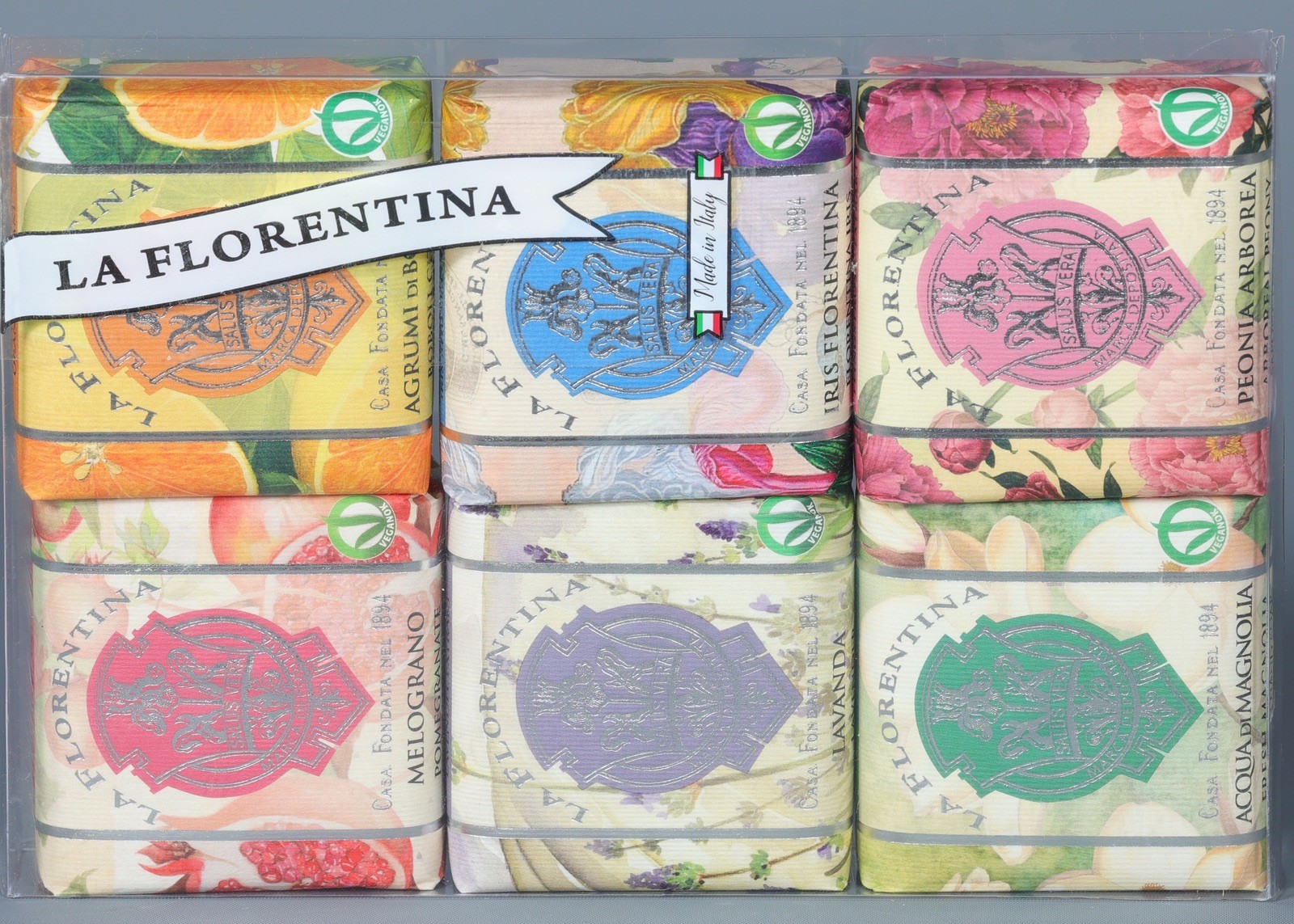 LA FLORENTINA Assorted Individually Wrapped Soaps 6×3.7oz. Italy #2