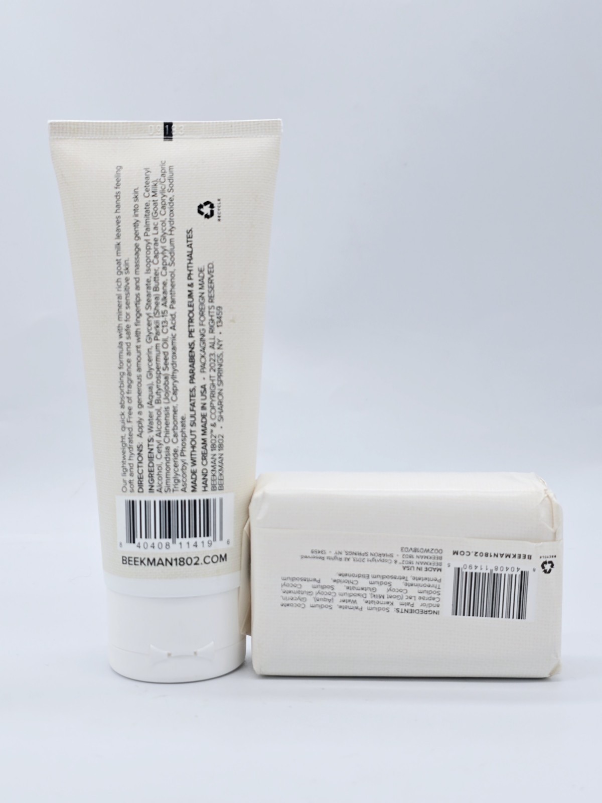 Beekman 1802 FRAGRANCE-FREE Pure Goat Milk Bar Soap 3.5 oz & Hand Cream 3.4 oz