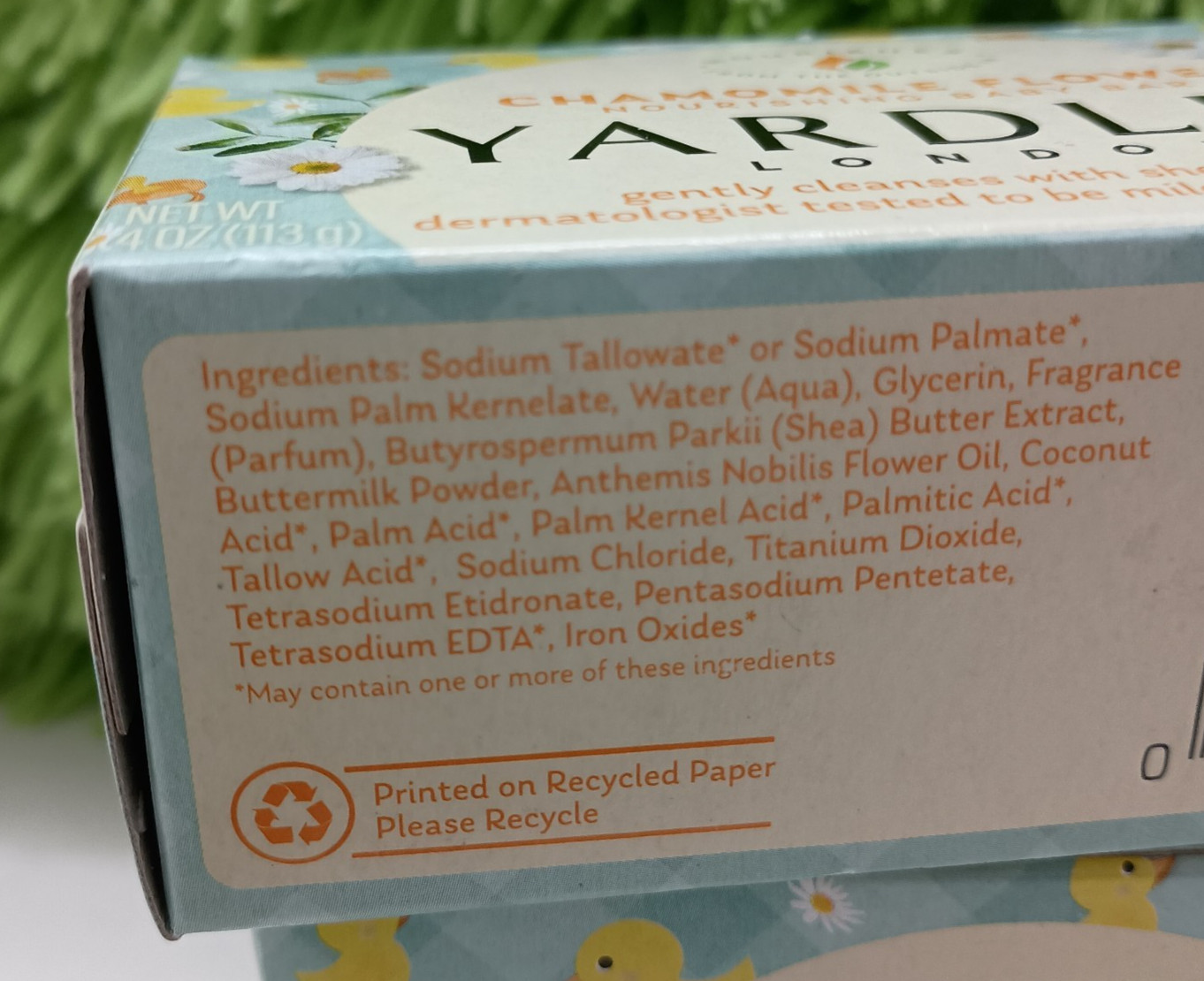 Yardley London Soap LOT Of 2 Chamomile Flower Nourishing Baby Bar Sensitive Skin