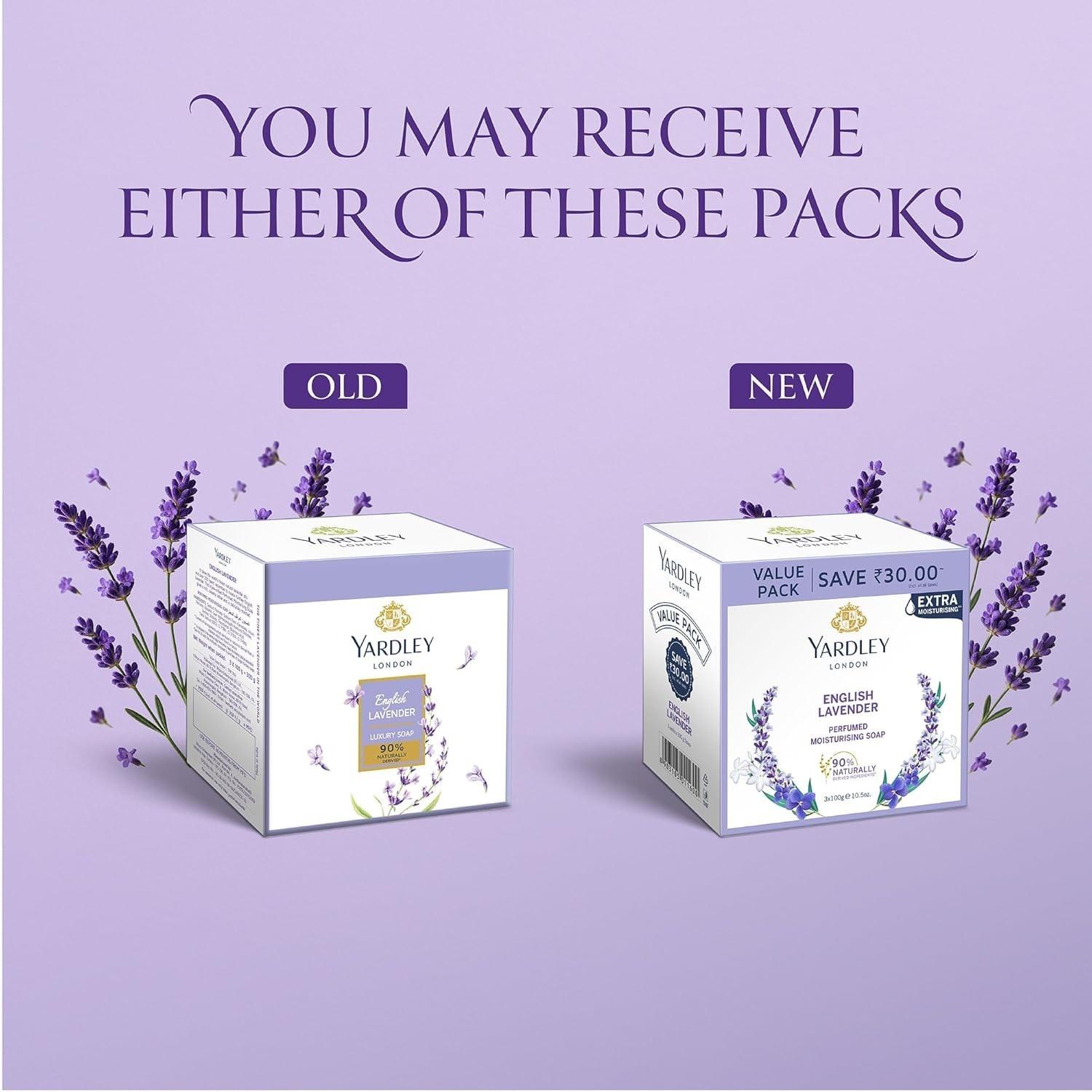 English Lavender Luxury Soap – 3 x 100 g