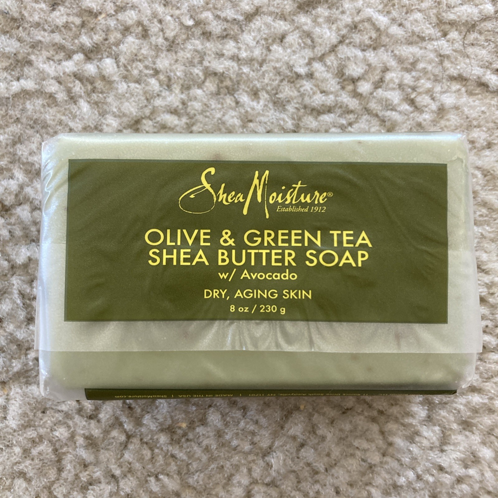 Shea Moisture Olive & Green Tea Shea Butter w Avocado Dry, Aging Skin 8 oz