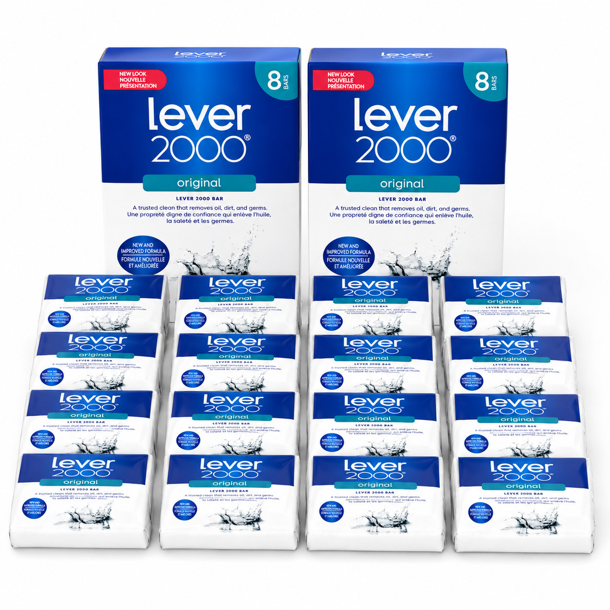 2 pk Lever 2000 Original Bar Soap, Refreshing & Moisturizing, 16 Count Pack