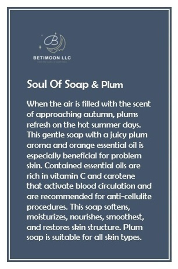 Plum & Handmade Soap Bars 100% Natural, Aromatherapy 4 Soaps Made in Latvia